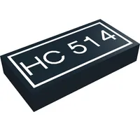 Tile 1 x 2 with White 'HC 514' Text Print