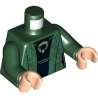 Torso Robe, Black Shirt, Pendulum Necklace Print, Dark Green Arms, Light Nougat Hands