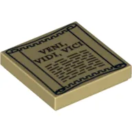 Tile 2 x 2 with 'VENI, VIDI, VICI' on Scroll Print