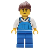 White Torso, Blue Overall, Reddish Brown Hair