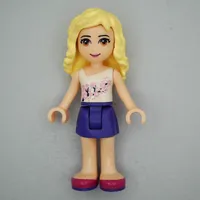 Naya - White Top, Dark Purple Skirt