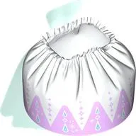 Duplo Skirt with Lavender Triangles print, Light Aqua Cape