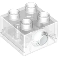 Duplo Light Brick 2 x 2 with White Button, Blue Light