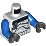 Torso Armor with Black Collar, Dirt Stains Print (Captain Rex Clone Wars), Blue Arms, Black Hands