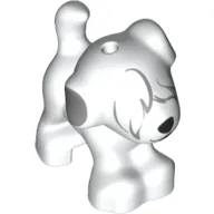 Animal, Dog, Small Standing with Fur Over Eyes, Black Nose, Open Mouth, and Light Bluish Gray Ears Print