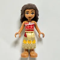 Moana - Red Top, Dark Tan Skirt