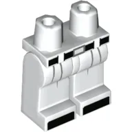 Hips and White Legs with Black Belt and Boot Tips, Dark Bluish Gray Pleats and Belt Buckle Print