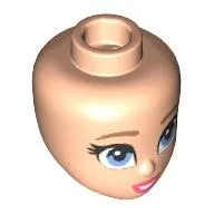 Minidoll Head with Dark Tan Eyebrows, Medium Blue Eyes, Coral Lips print