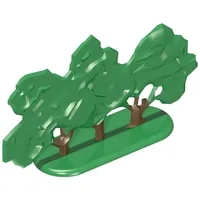 Plant, Tree Flat Bush painted with solid base