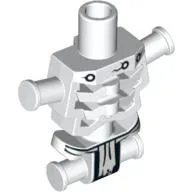 Torso Skeleton - Angular Rib Cage with Black Holes and Cracks and White Loincloth Print