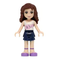 Olivia - White Top, Dark Blue Skirt