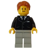 Black Torso Jacket, Light Bluish Gray Legs, Dark Orange Hair