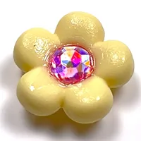 Clikits Icon, Flower 2 x 2 Small, 5 Petals with Pin [Frosted] Trans-Pink Center Facet Gem