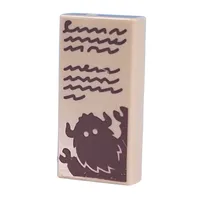 Tile 1 x 2 with Dark Brown Scribbles, Bogeyman print