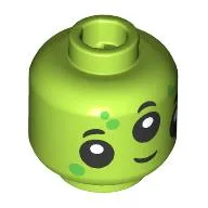 Minifig Head Alien, 3 Eyes, Green Spots print