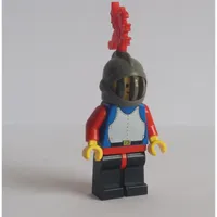 Knight (Breastplate on Blue) - Black Legs, Red Dragon Plume