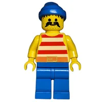 Pirate - Red Stripes, Blue Legs, Blue Bandana
