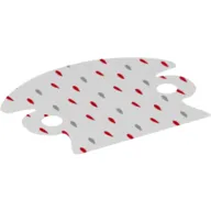 Cape, Large Rounded Collar, Arm Holes, Red Back, Red and Gray Fur Spots Print