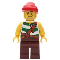 Pirate - Green Stripes, Reddish Brown Legs, Red Bandana