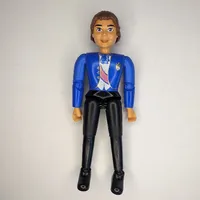 Belville Figure Articulated Elbows, Male, Brown Hair, Black Pants, Blue Jacket with Purple Sash and Blue Bow Print