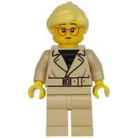 Woman, Tan Jacket and Legs, Glasses