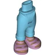 Minidoll Hips and Folded Trousers with Medium Brown Feet, Metal Pink Sandals print