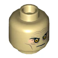 Minifig Head Darth Vader, Orange Eyes, Wrinkles, Scar and Two Large Scars on Back Print [Hollow Stud]