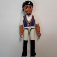 Belville Figure Articulated Elbows, Child, Male, Black Hair, White shorts, Dark Blue Shirt with Ruffles Print (Prince Zephyr)