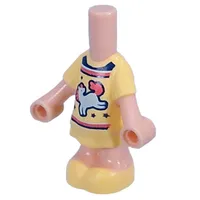 Microdoll Body Short Dress Bright Light Yellow, White Animal print