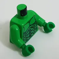 Torso Green Goblin Armor Print, Bright Green Arms, Green Hands