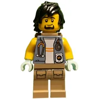 Vet, Sand Blue Jacket, Dark Tan Legs, Black Hair and Goatee, Backpack