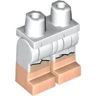 Hips with White Legs and Light Nougat Boots Pattern, White Dress print