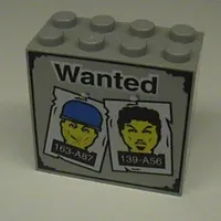 Brick 2 x 4 x 3 with 'Wanted' Posters Print