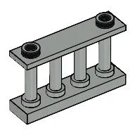 Fence Spindled 1 x 4 x 2 [2 Top Studs]