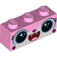 Brick 1 x 3 with Unikitty, Happy Big Eyes with Stars, Open Mouth print