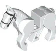 Animal, Horse, Moveable Legs with Black Bridle and Silver Buckles Print
