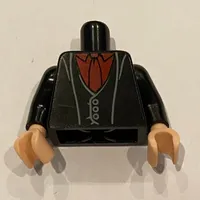 Torso Jacket, Dark Red Shirt, Tie Print, Black Arms, Light Nougat Hands