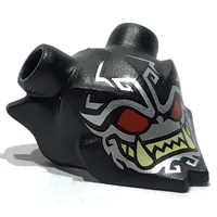Headwear Accessory Mask Ninjago Oni with Red Eyes, Tan Teeth Print