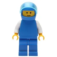 Man, Plain Blue with White Arms, Blue Helmet with Visor