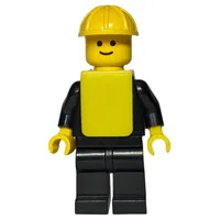 Man - Black Torso, Black Legs, Yellow Hat, Yellow Vest (3626a Head)