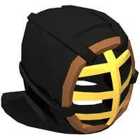 Mask, Kendo, Gold Grille, Reddish Brown Trim