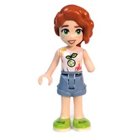 Autumn - White Top, Sand Blue Shorts