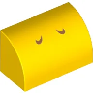 Brick Curved 1 x 2 x 1 No Studs with Medium Nougat Lines (Koopa Troopa Nostrils) Print