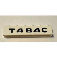 Brick 1 x 6 without Bottom Tubes with Cross Side Supports with 'TABAC' Print