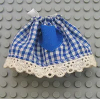 Belville, Skirt, with Lace and Blue Gingham Print