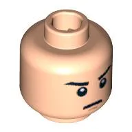 Minifig Head, Eyebrows, Orange Chin Dimple Print