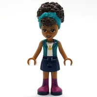 Andrea - Dark Turquoise Jacket, Dark Blue Skirt, Dark Turquoise Ribbon