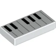 Tile 1 x 2 with Keyboard/Piano print