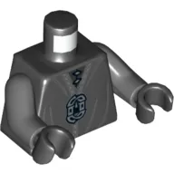 Torso Robe with Silver Clasp Print, Dark Bluish Gray Arms, Black Hands