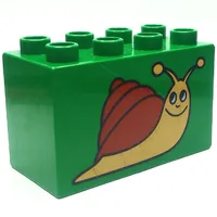 Duplo Brick 2 x 4 x 2 with Snail Print